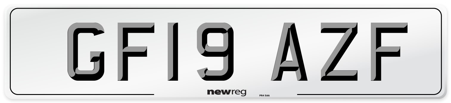 GF19 AZF Number Plate from New Reg